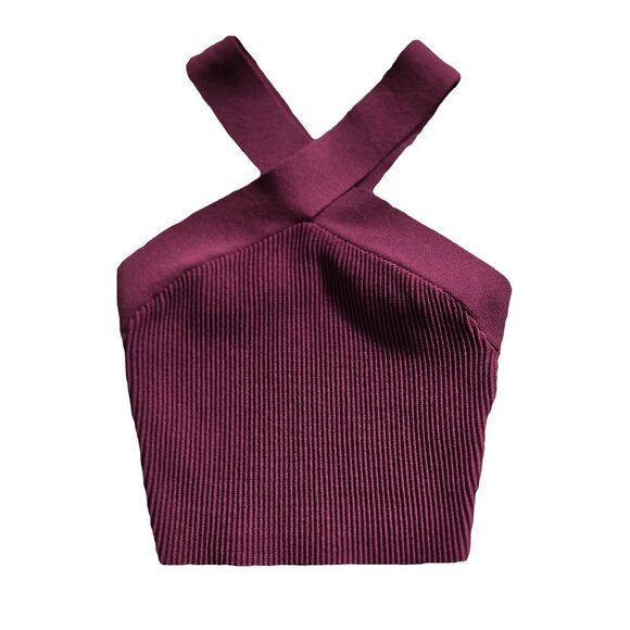 NWOT Aritzia BABATON Sculpt Criss Cross Tank BURGUNDY XS - Picture 7 of 10